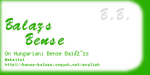 balazs bense business card